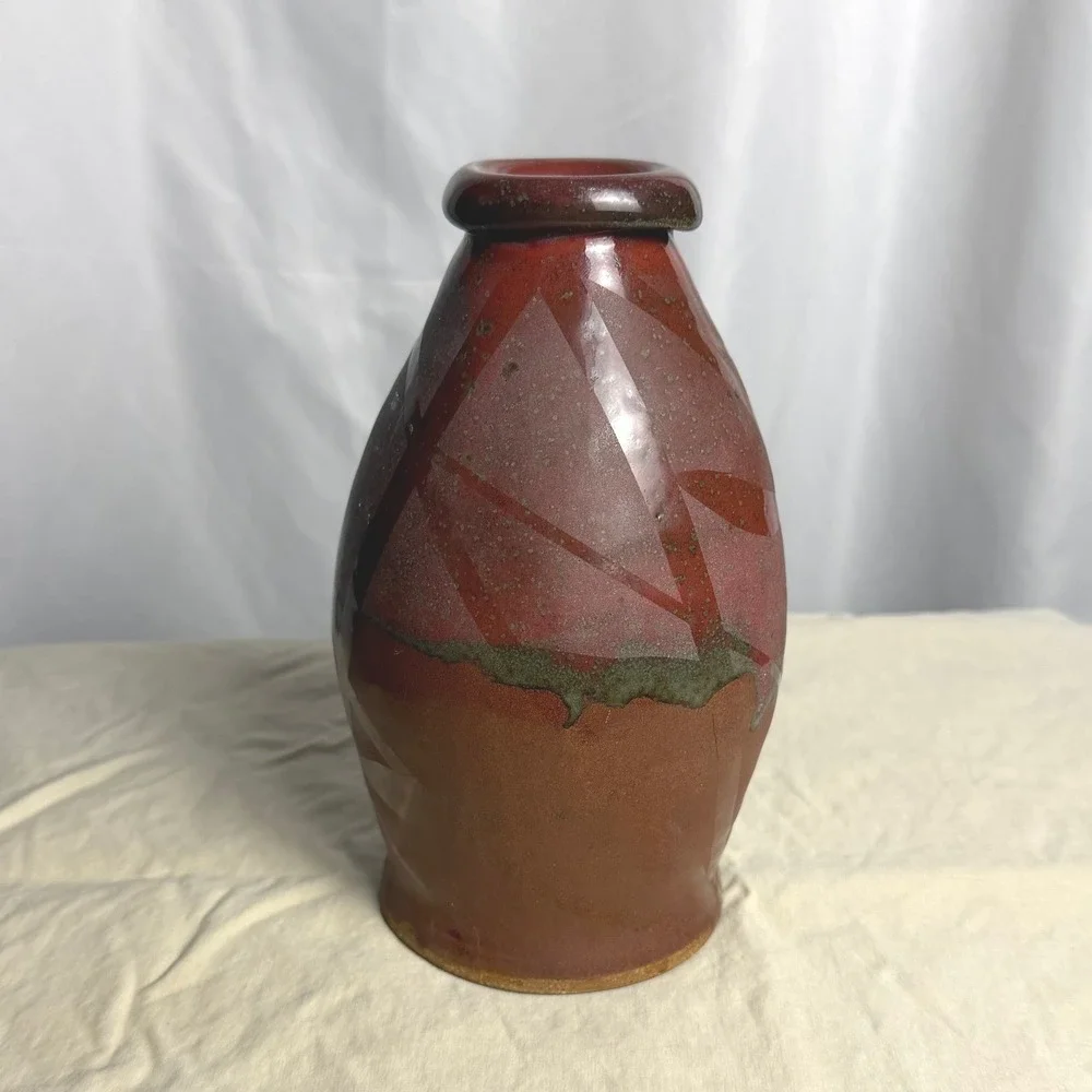 Handmade Studio Pottery Ceramic Vase Signed Artist Chiu 8